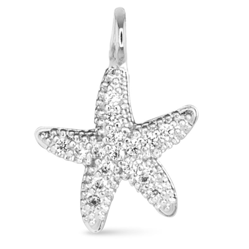 Starfish CZ Charm Silver